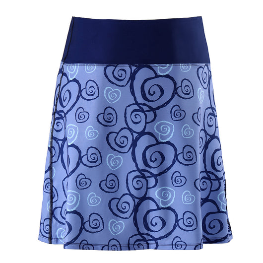 TYJ Heart Print Skirt-Blue